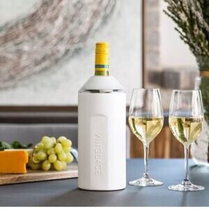 Vinglace Wine Bottle Insulated Chiller Portable White NWTs